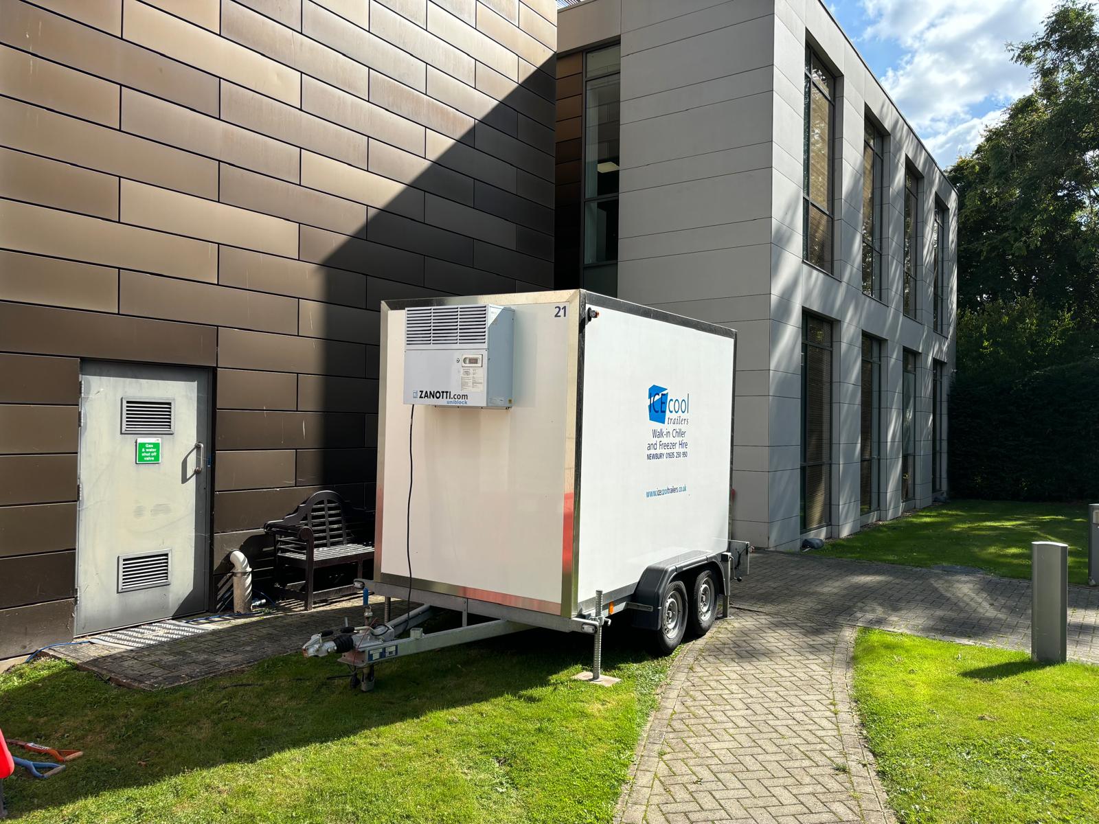 trailer near building